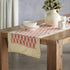 Artisan Hand Loomed Cotton Table Runner - Red with Green Stitching - 18"x96" - ARCADIA HOME
